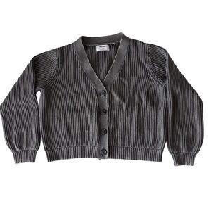 Ribbed Cropped Cardigan, Size M